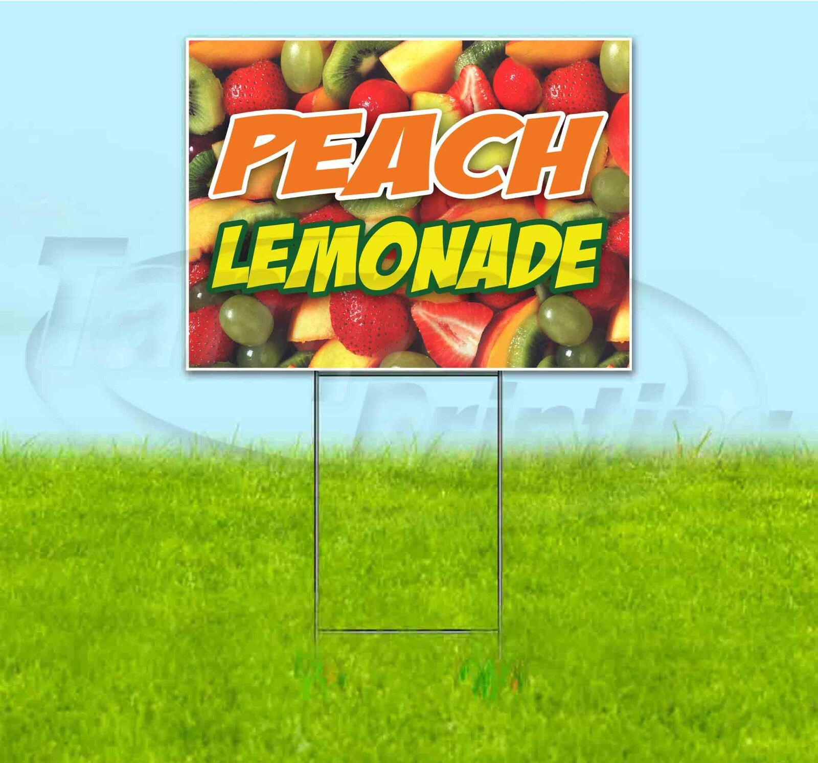 PEACH LEMONADE 18×24 Yard Sign WITH STAKE Corrugated Bandit USA BUSINESS TREAT