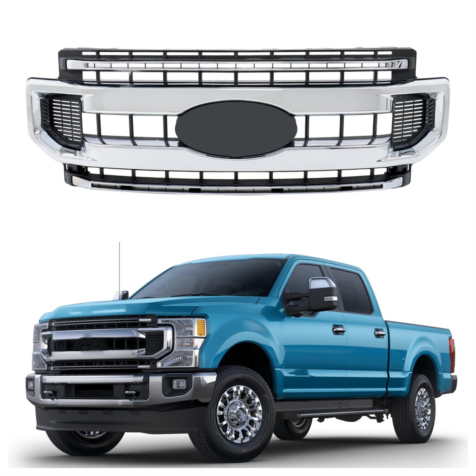 Front Bumper Chrome Grille LC3Z8200BA F-250 F-350 Super Duty 2020 2021 2022