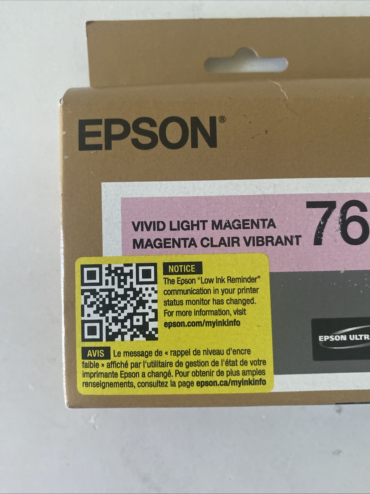 Epson T760620 (760) UltraChrome HD Ink Vivid Light Magenta New expire 04/2027