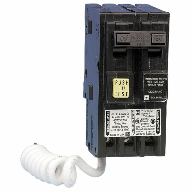 Square D HOM250GFICP 50 A Miniature Circuit Breaker