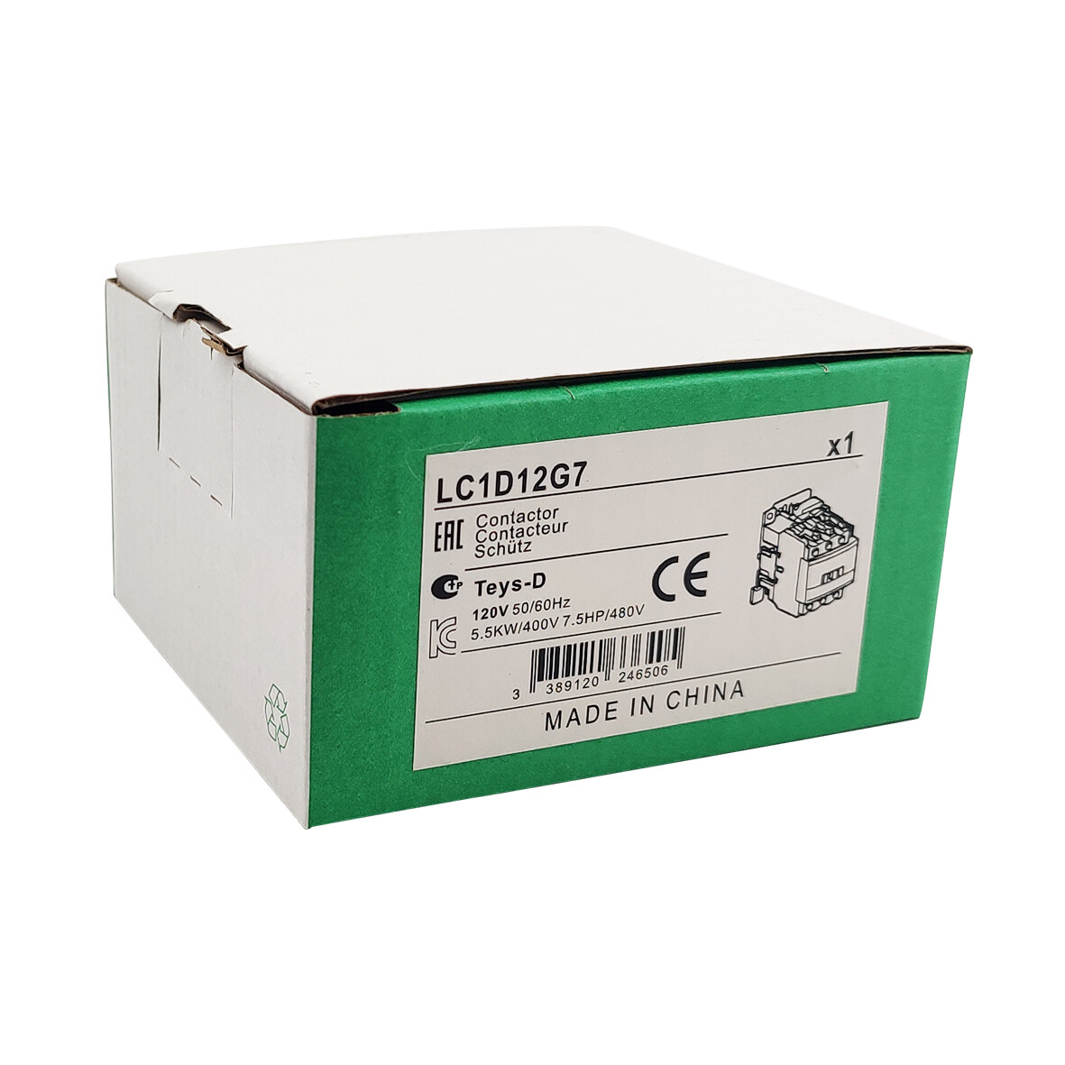 NEW TeSys Deca LC1D12G7 Contactor 120V coil AC replace Schneider LC1D12G7 3P 12A