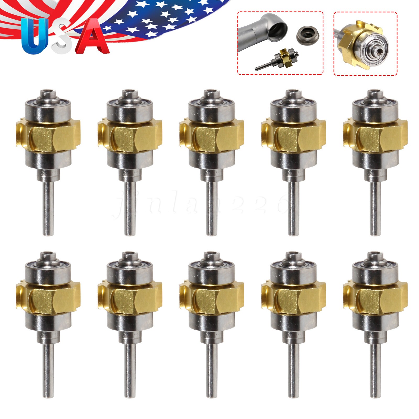 10X YB6T Dental Turbine Rotor for Fiber Optic LED High Speed Handpiece ORT