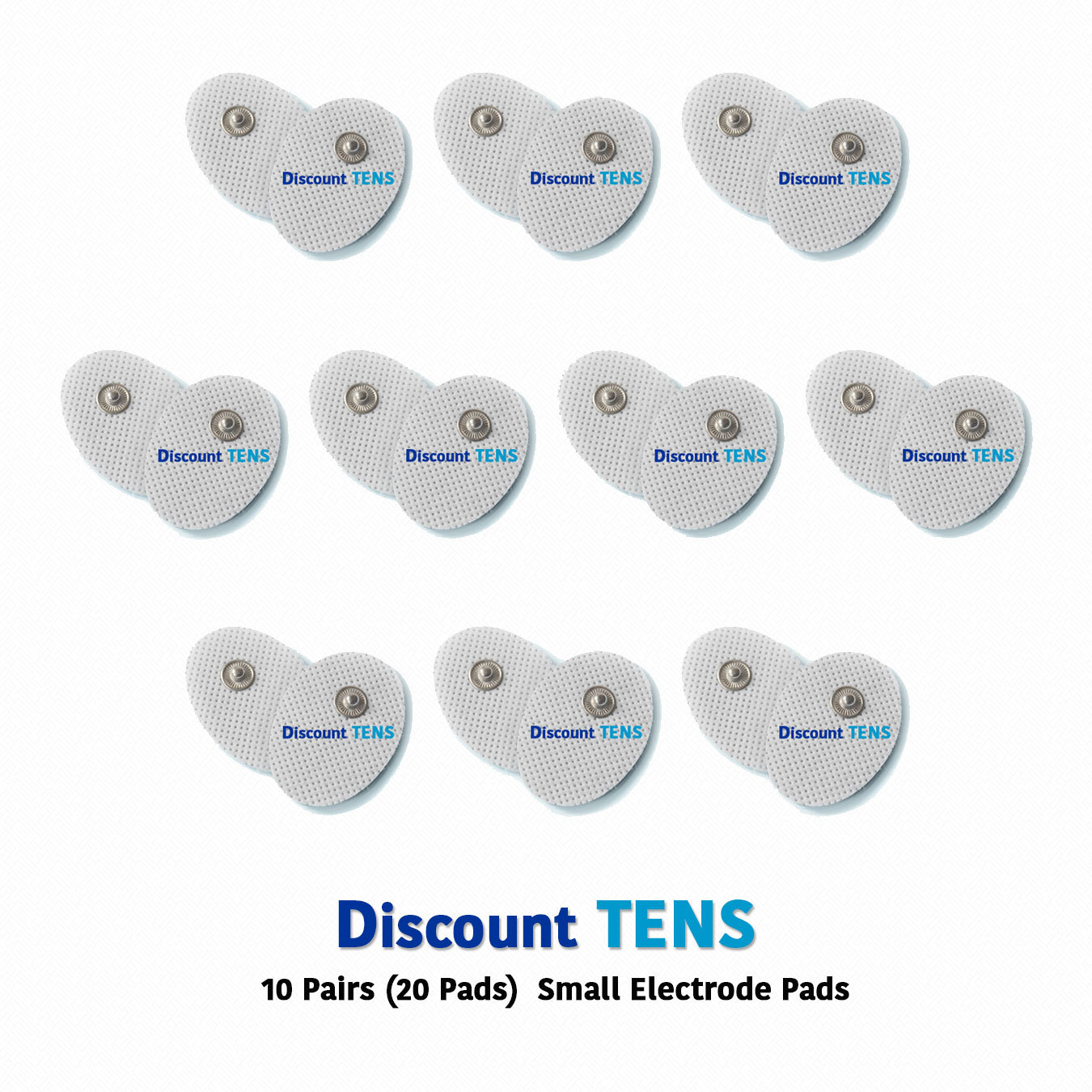DISCOUNT TENS Small Snap On Electrode Pads, 10 Pairs (20 Pads)