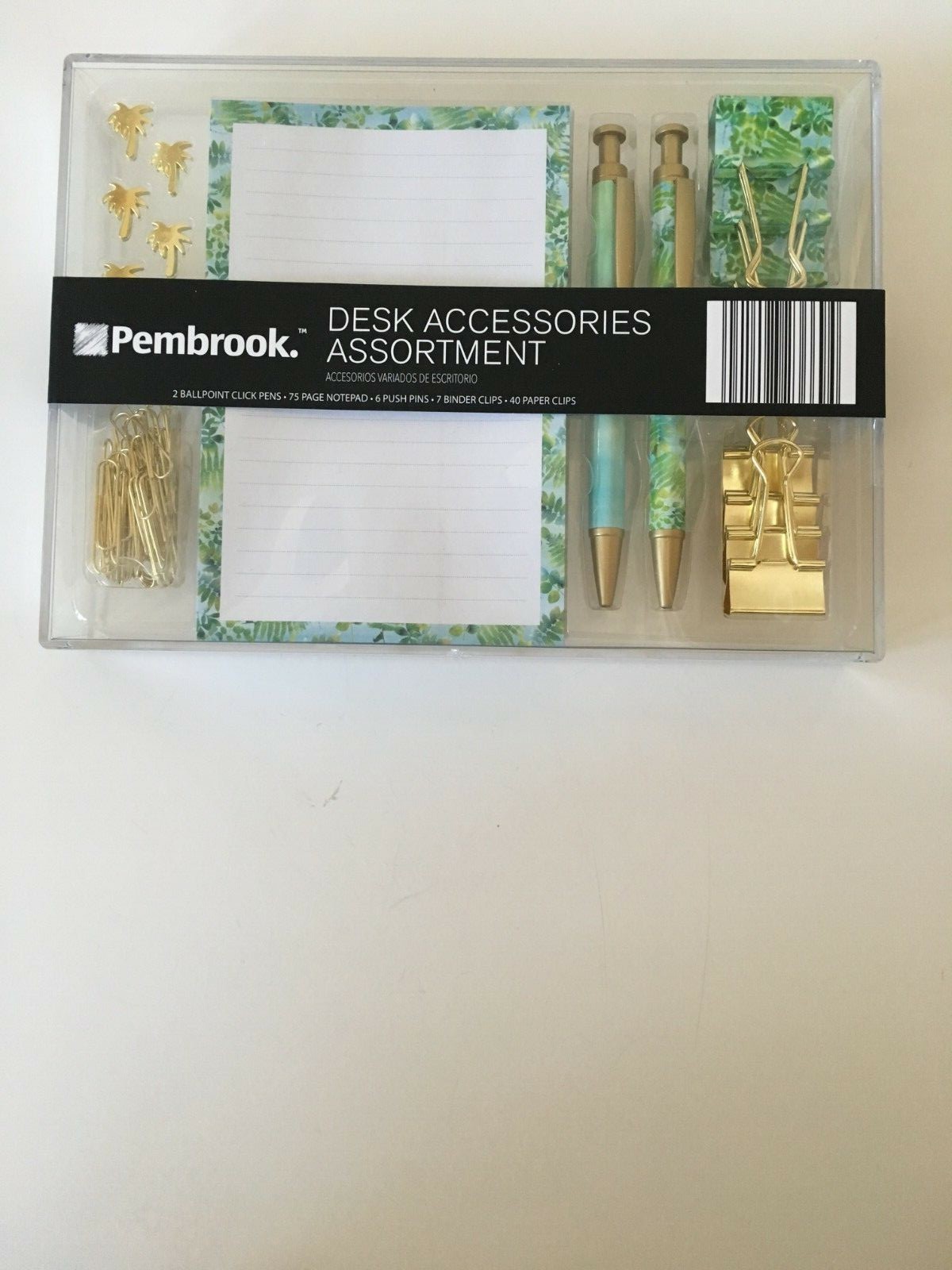 Pembrook Desk Top Accessories Assortment Office Supplies Pen Notepad Clips Palm