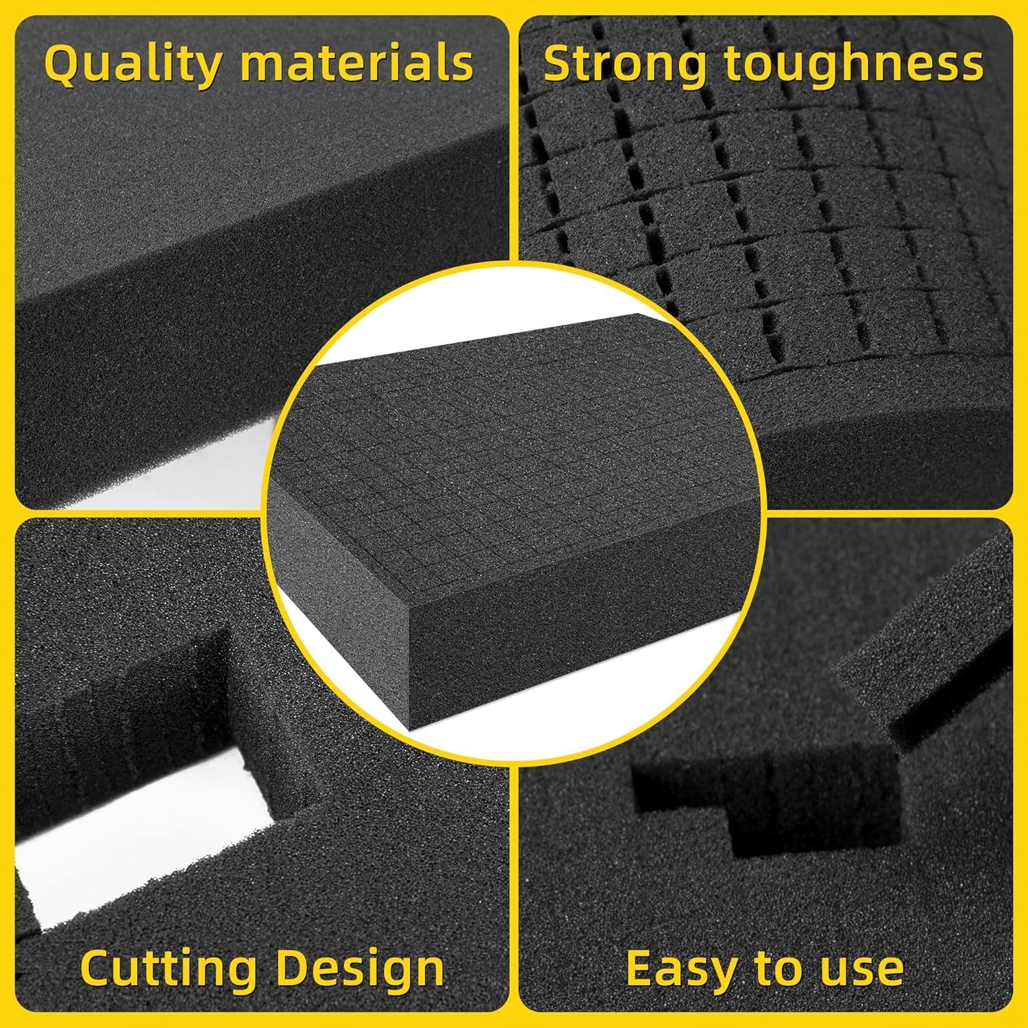 4 PCS Pick Apart Foam Inserts (16x12x2 & 16x12x0.4) for Ultimate Storage Safety