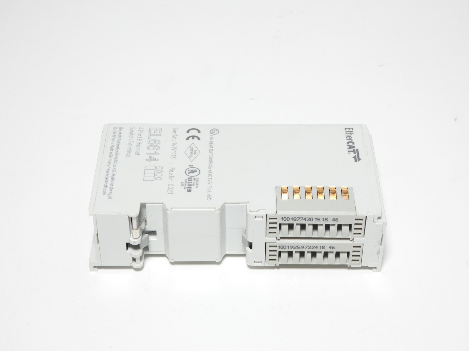 Beckhoff EL6614 EtherCAT 4-Port Ethernet Switch Terminal
