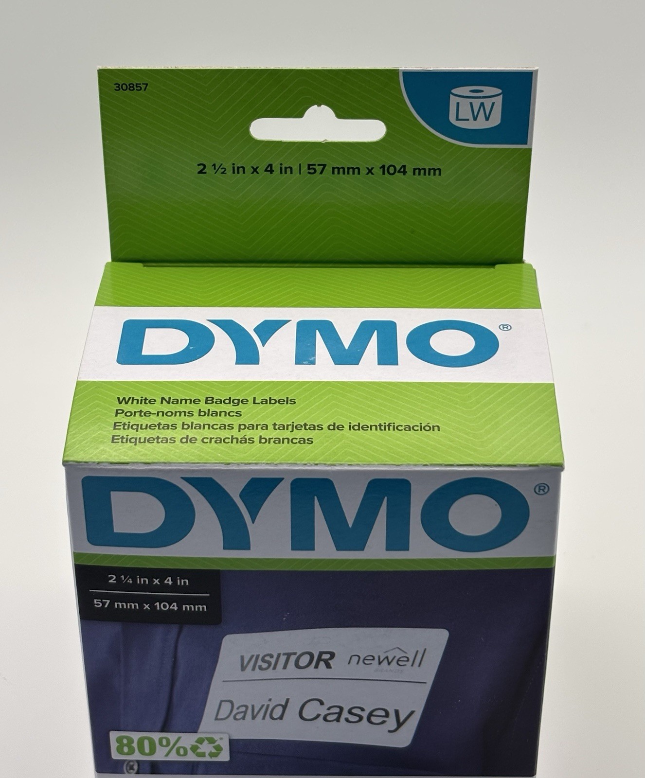 Dymo 30857 White Name Badges 2 1/2 x 4″ 250 Roll – Massive Lot 4 Sealed 4 Used