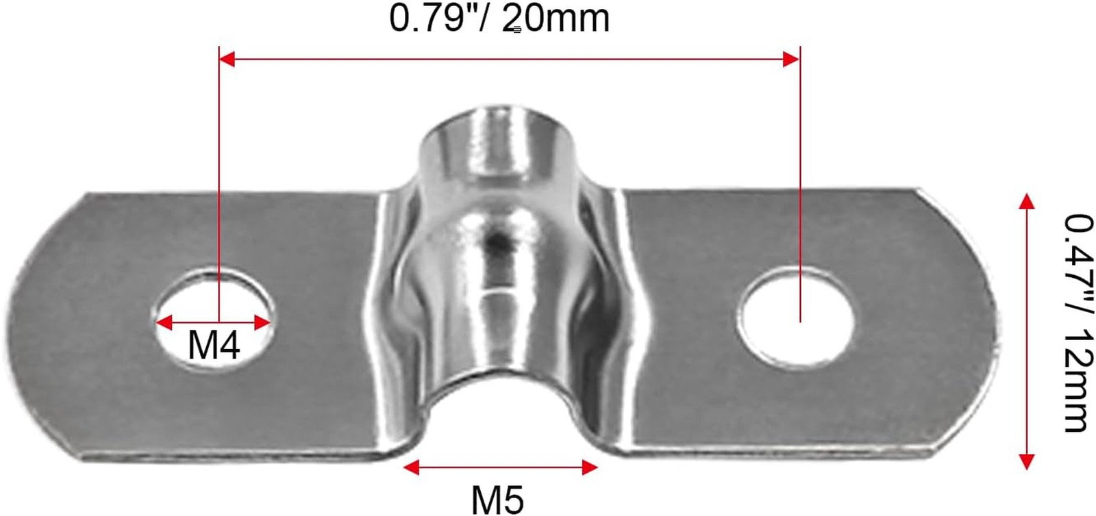 50Pcs M5 Pipe Strap Clamp 3/16″ Stainless Steel Two Hole U Bracket Fastener Kit