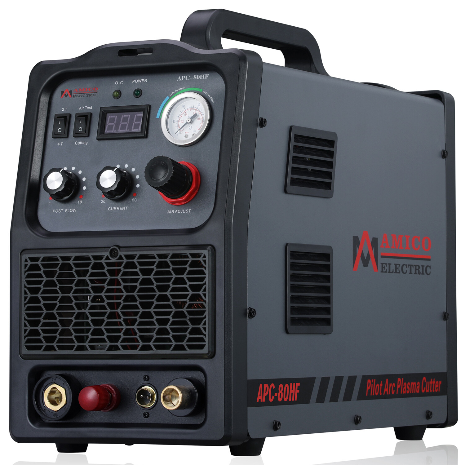 APC-80HF, 80A Non-touch Pilot Arc Plasma Cutter, 1.2″ Clean Cut, 80% Duty Cycle