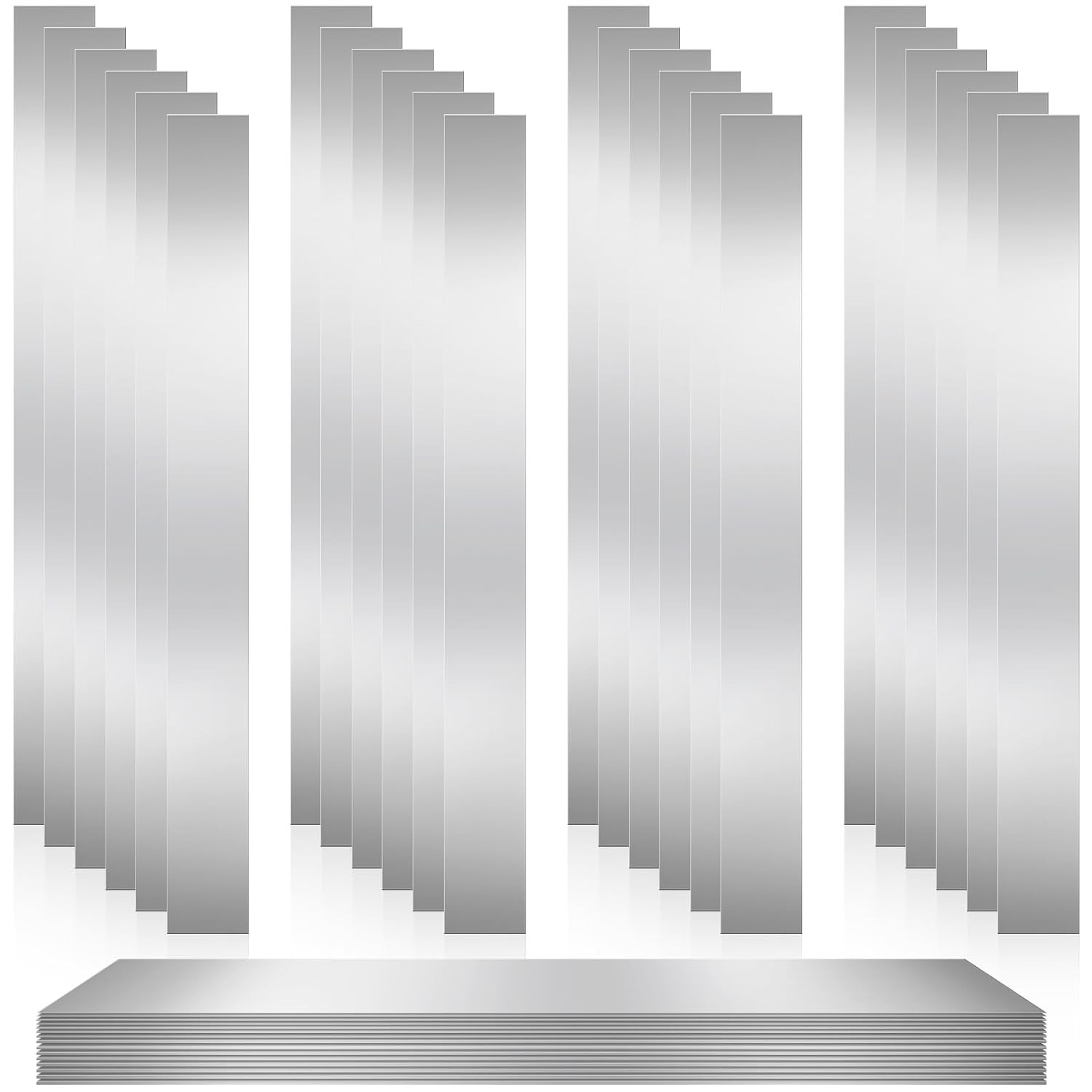 24 Pcs 304 Stainless Steel Strips Metal Shim Stock Assortment 1 Width x 12 Lengt