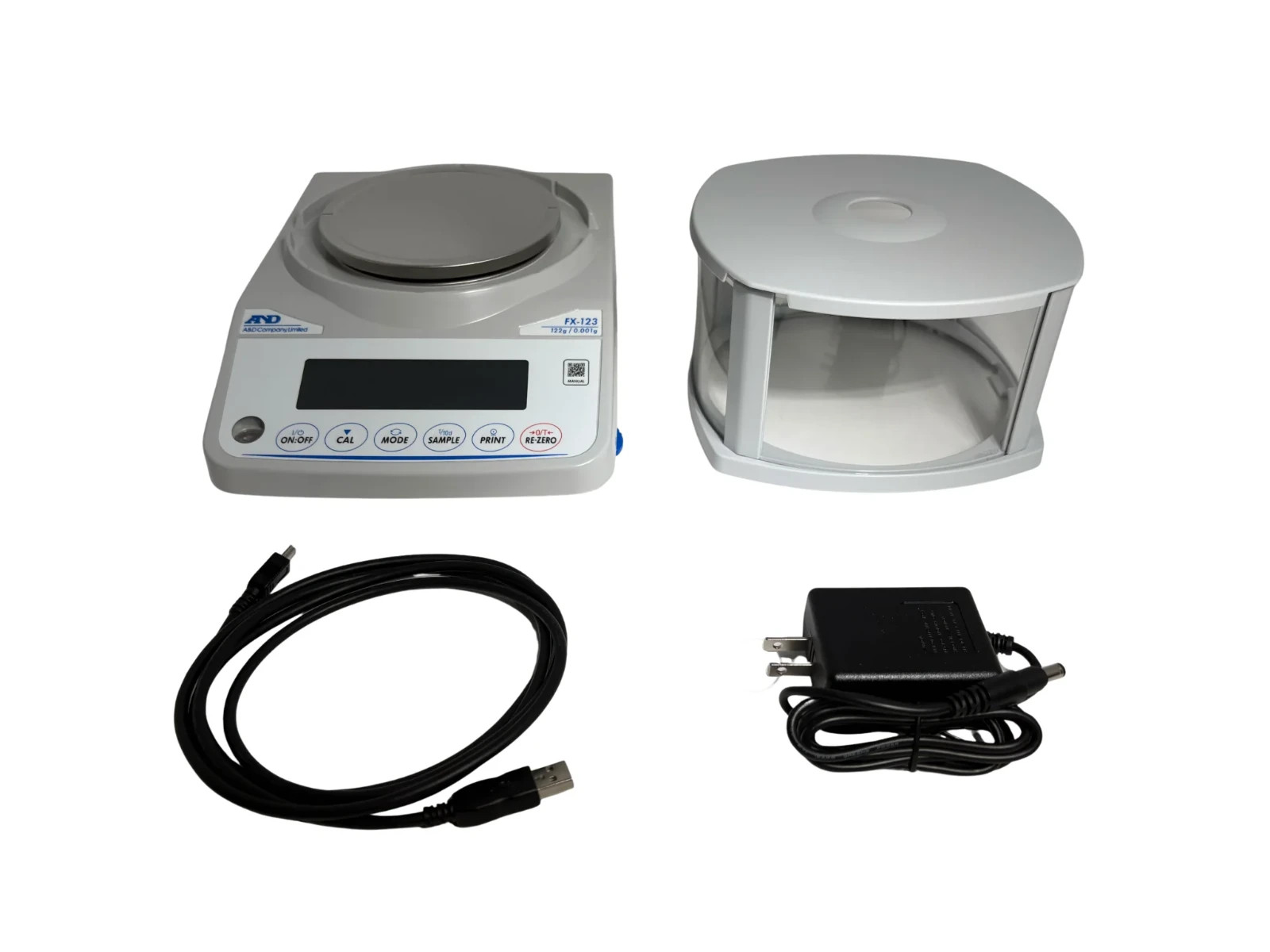A&D FX-123 Precision Lab Balance, Scale 122gX0.001g,Draft Shield & 100 g