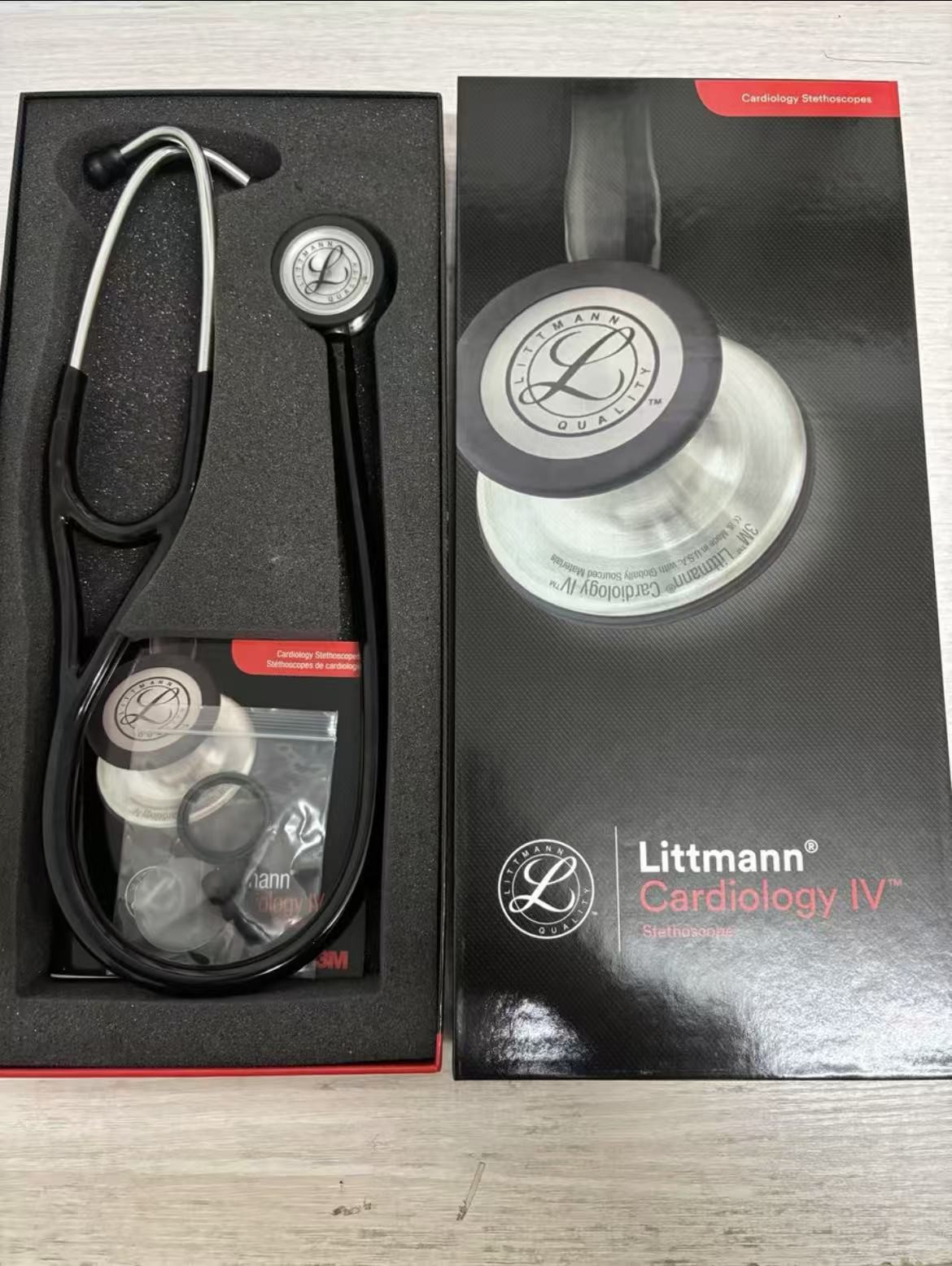 3M Littmann Cardiology IV Stethoscope, 6152,Knight Black Cardiac pulse