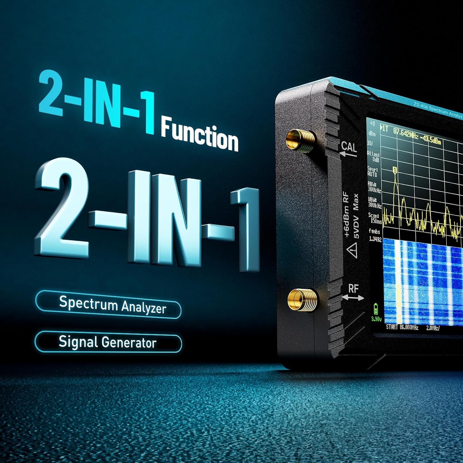 100kHz-5.4GHz TinySA Frequency Spectrum 2 in 1 Signal Generator & 50W Attenuator