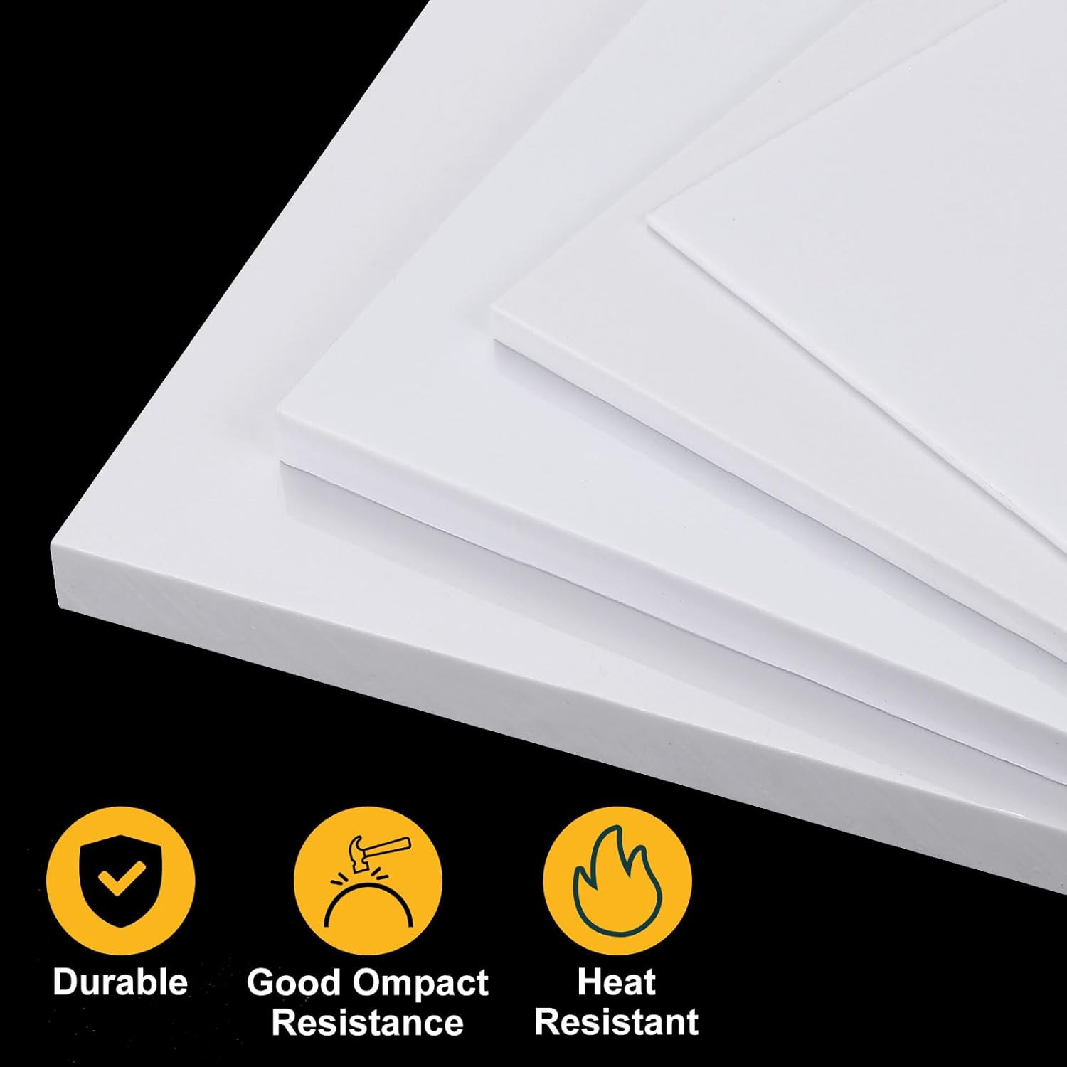 4 Pack ABS Plastic Sheet, 0.02″ Thick 8″x12″ Flexible Hard Plastic Sheet, Heat M