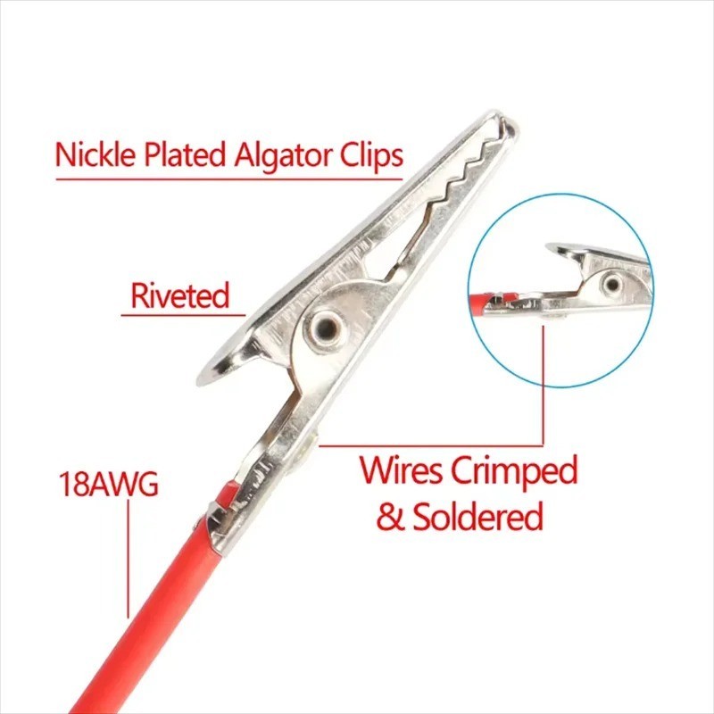 1M Alligator Clip to Banana Plug Test Lead Cable Crocodile Connector Wire
