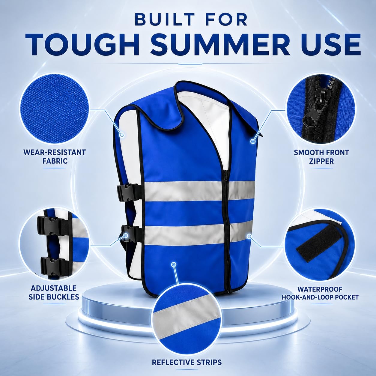 Cooling Vest for Men Women, Ice Vest with 20 Reusable Gel Ice Packs, High Visibi