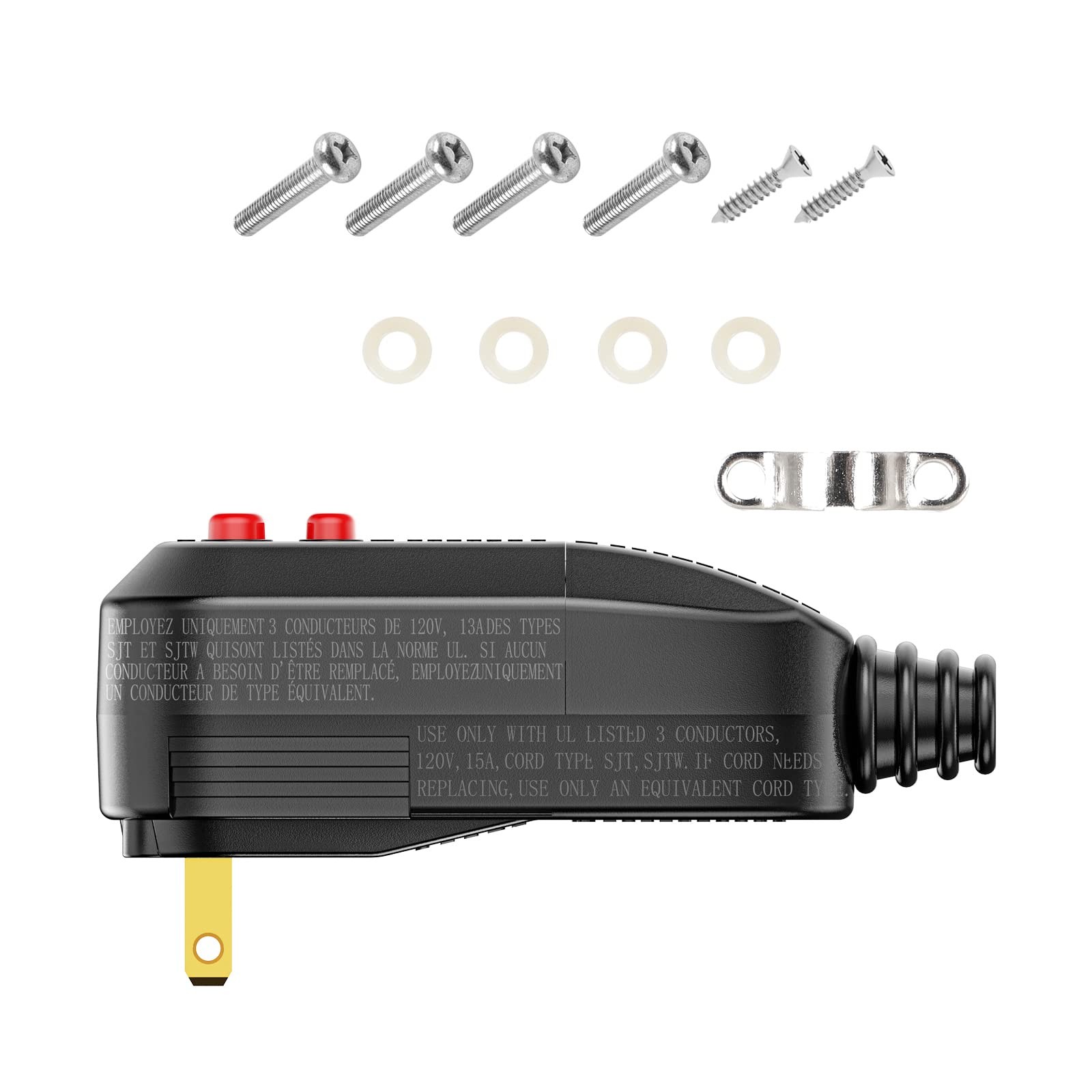 GFCI Replacement Plug Assembly Auto Reset 15 Amp 2 Prongs, 5 Years Warranty, …