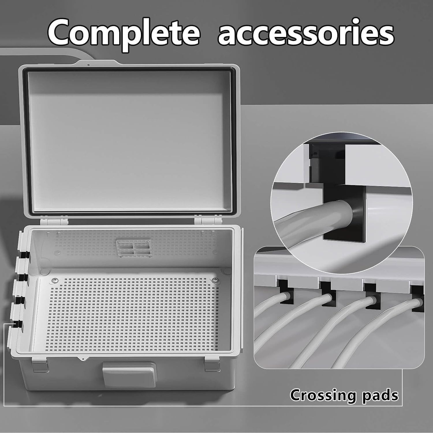 Electrical Junction Box, Ventilated Design, Cable Grommets, Indoor/Outdoor Use w