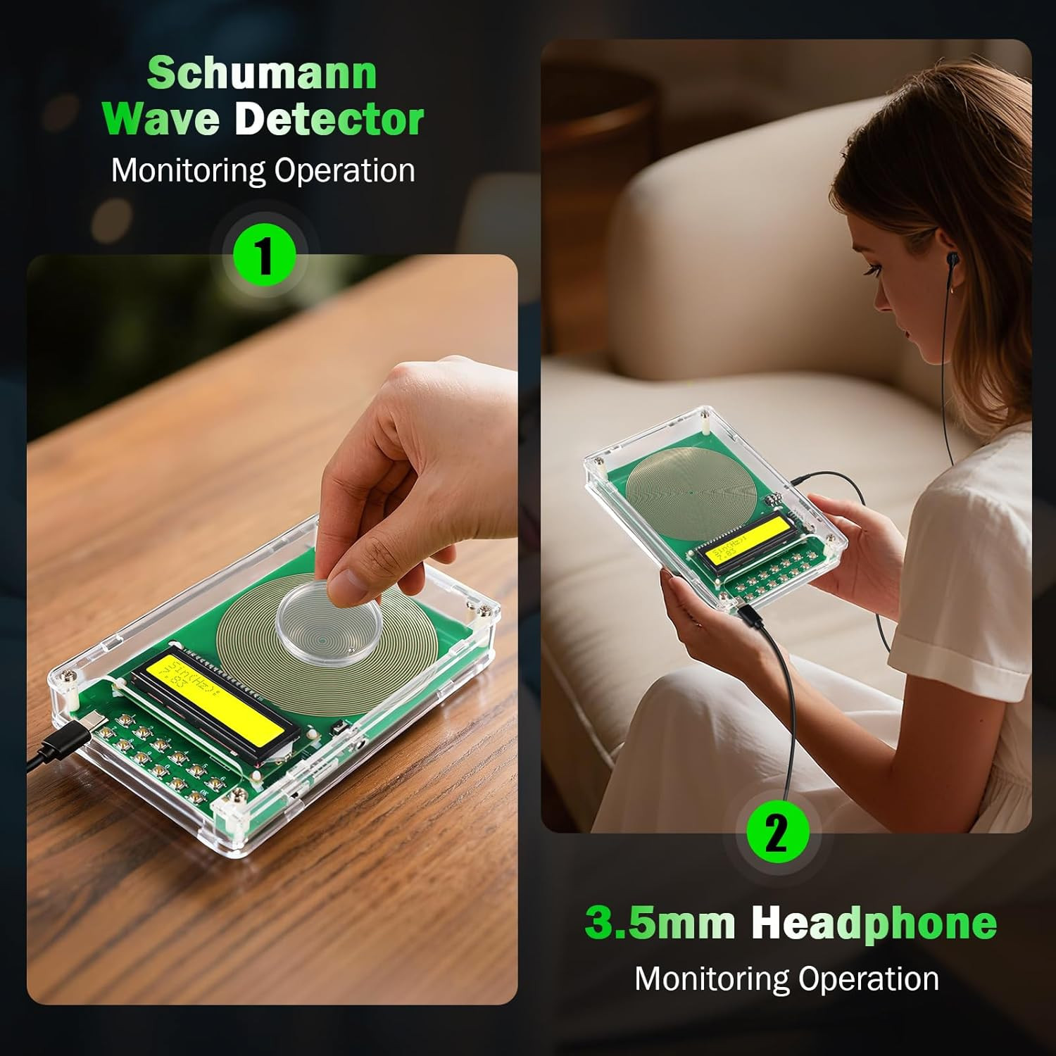 0.01Hz-200Khz Adjustable Frequency Generator for Healing Schumann Sine Waves Res