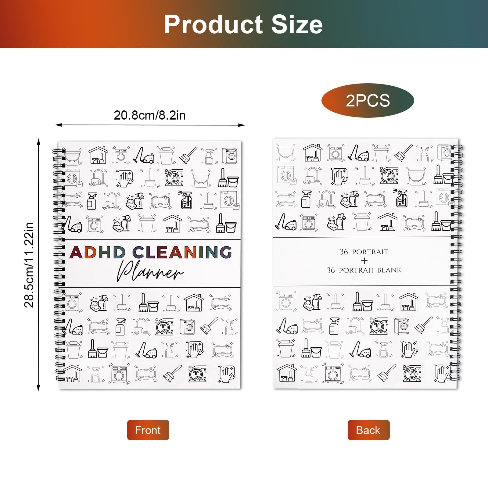 2pcs Adhd Cleaning Planner for Adults Women Teens Adhd Cleaning and Organizin…