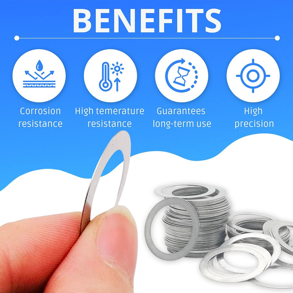 0.5mm Thick Shim Washers DIN 988 A2 Stainless Steel Gasket Washers All Sizes