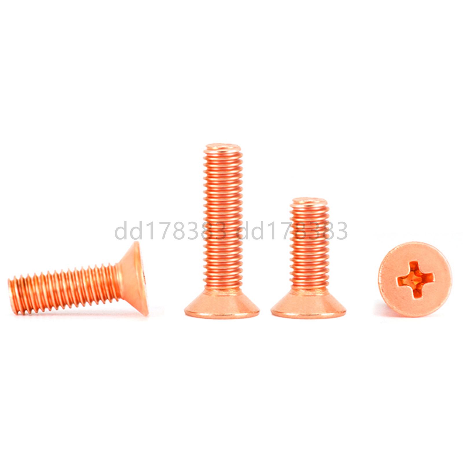 99.9% Pure Copper Phillips Cross Countersunk Flat Head Screws 4# 6# 8# 10#