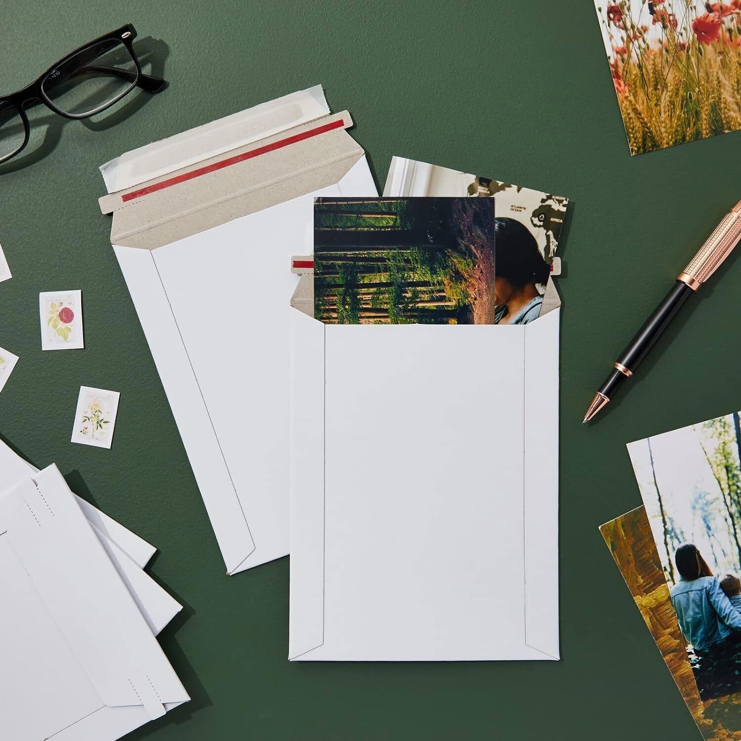 6×8 7×9 9×11.5 9.75×12.25 Rigid Photo Mailers Envelopes Flat Document Self Seal