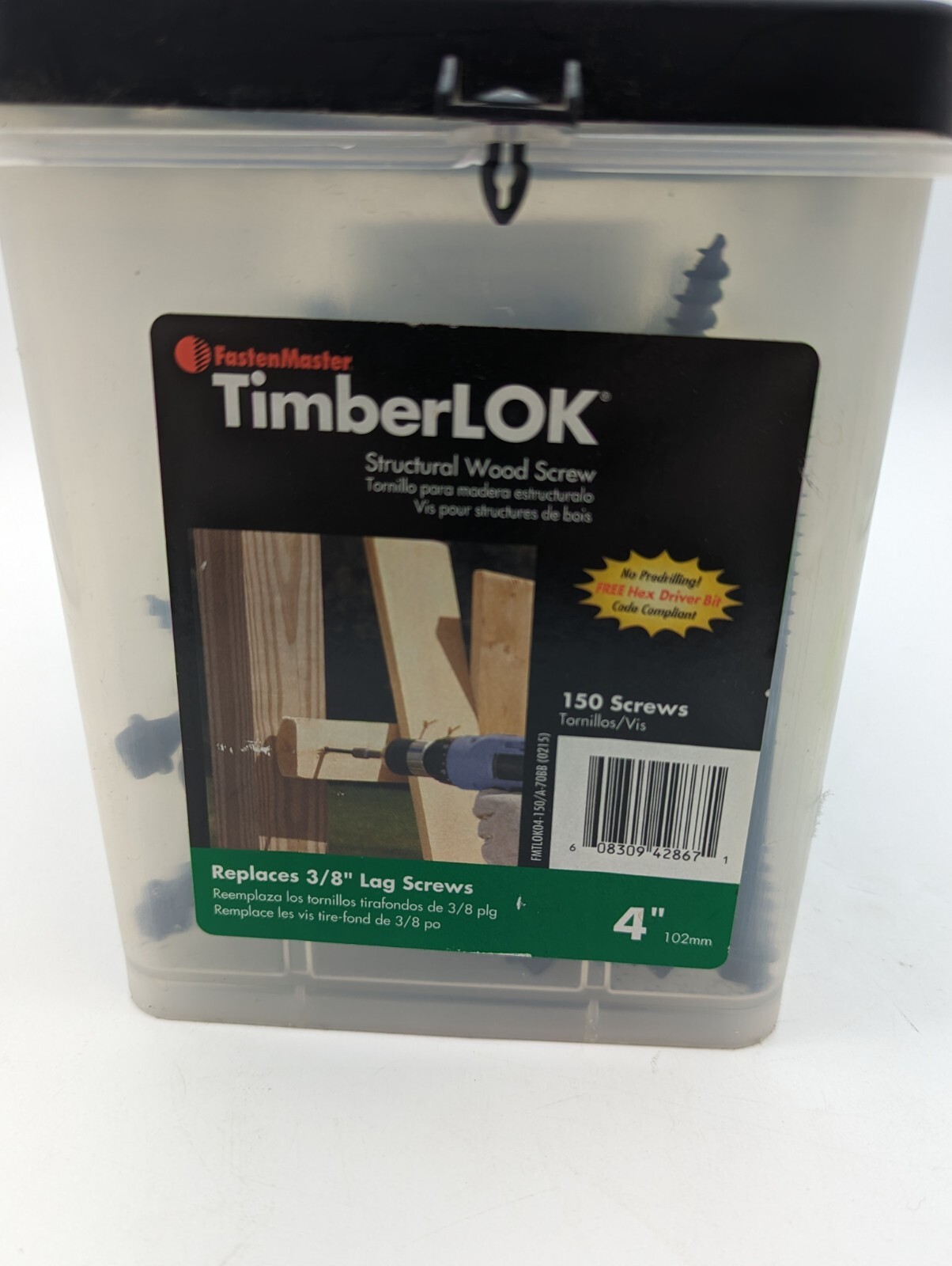 FastenMaster 4 in. FMTLOK04-150 4″ TimberLOK Screw – 150 Count – Replaces Lags
