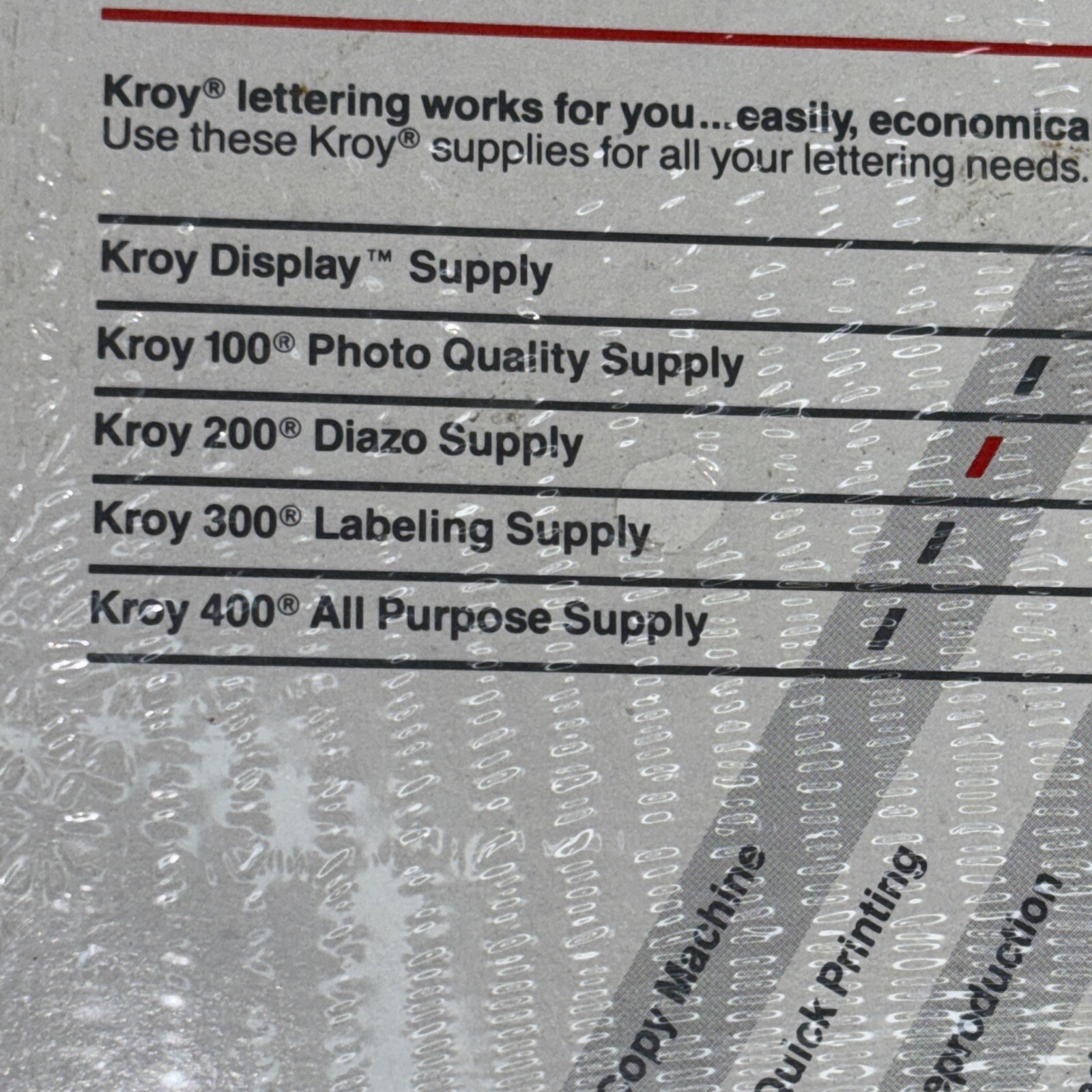 Kroy Premium Supply Cartridge Black/Translucent 200 Diazo Expired DEC 87 Sealed
