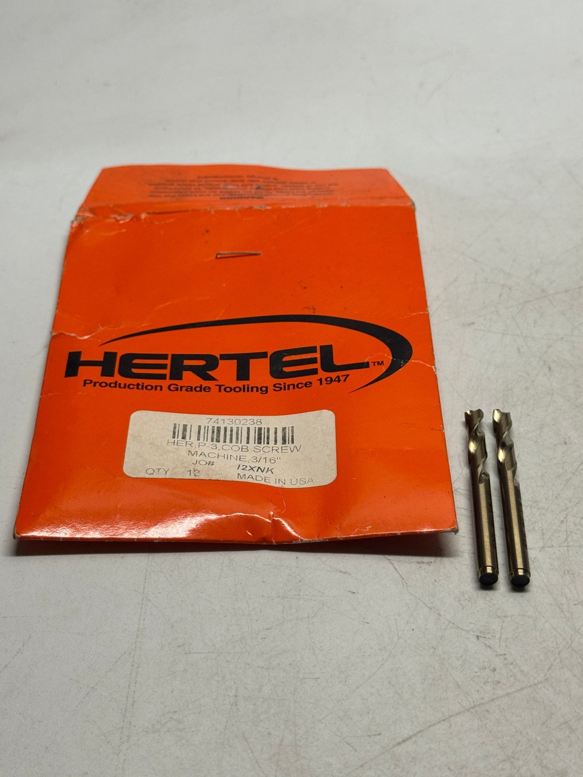 Hertel Screw Machine Cobalt Drill Bits 3/16in 2pcs Precision Industrial Tooling