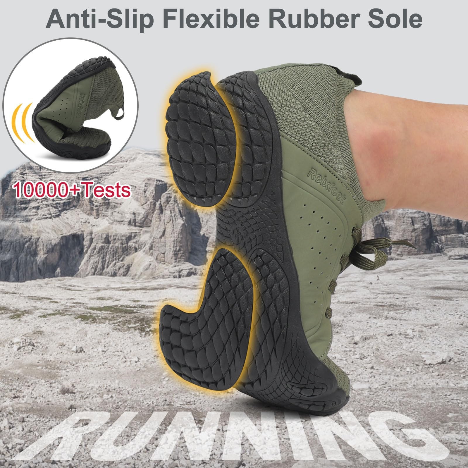relxfeet Men’s Barefoot Trail Running Shoes Minimalist Wide Toe Box Design Ze…