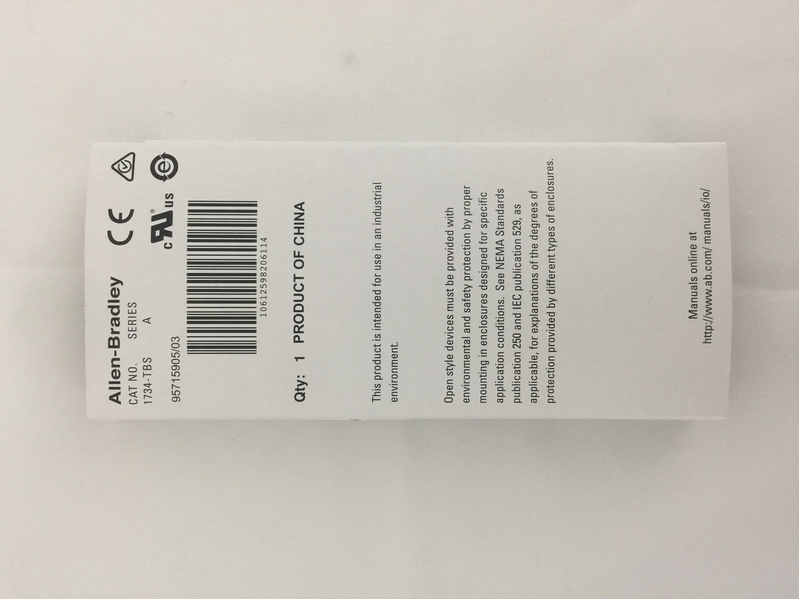 NEW Sealed Allen Bradley 1734-TBS POINT I/O Module Terminal Base