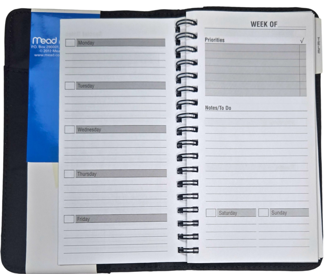 Mead Undated Weekly Planner, 3-3/4″ X 6-7/8″