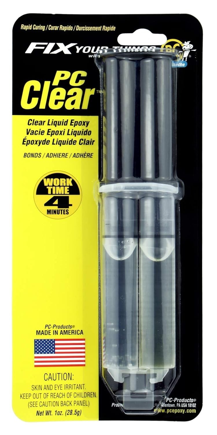 PC-Clear Epoxy Adhesive Liquid, 1oz Double Syringe, Clear