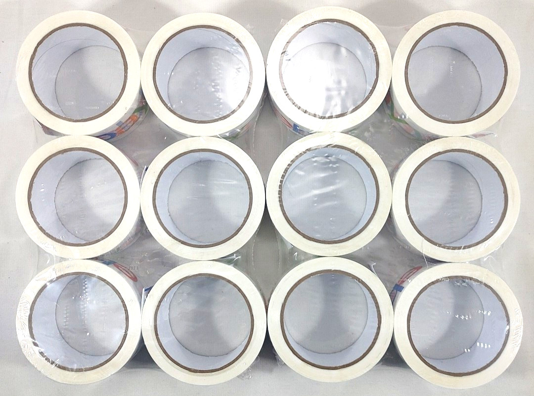 12 ROLLS Official eBay Branded Logo BOPP Shipping Tape White w Color 2″ x 75 yds