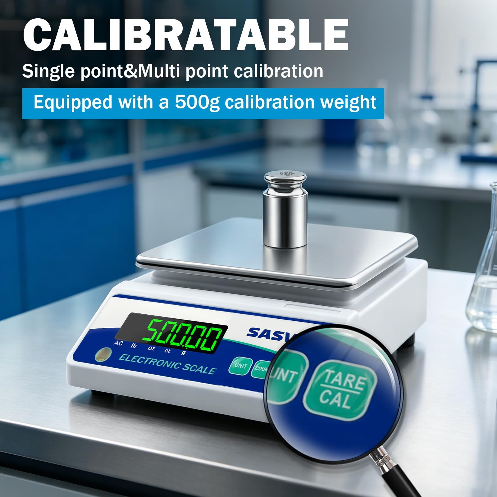 Lab Scale 5000g x 0.01g Scientific Scale g/oz/ct/lb High Precision Digital El…