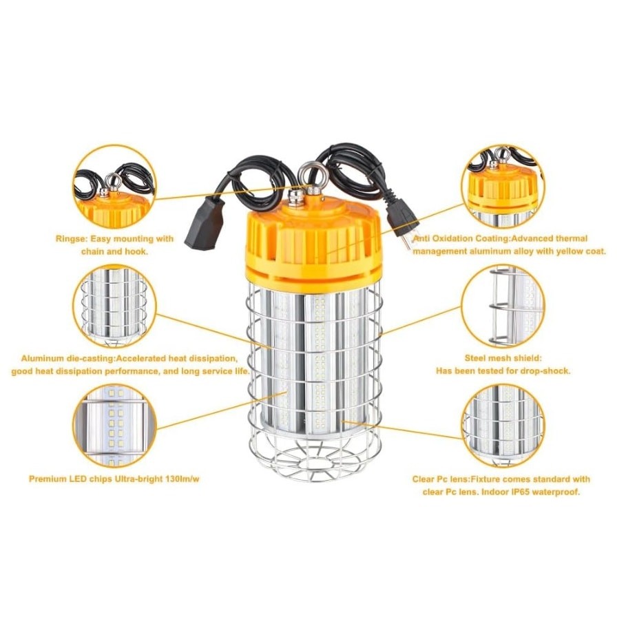 150W LED Temporary Work Light 5000K IP65 Job Site Construction Linkable