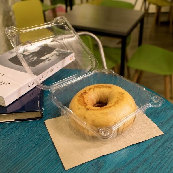 [240 Count] 5″ Containers Clear Hinged Plastic Food Take Out To-Go/Clamshell