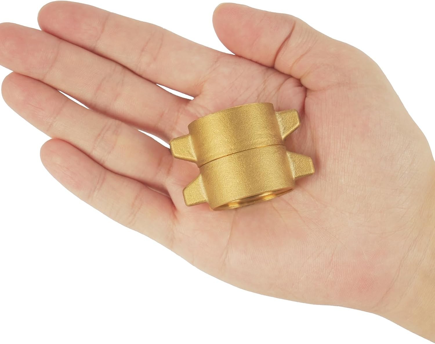 2 Pack Garden Hose Female to Female Hose Adapter with Dual Swivel, Solid Brass,