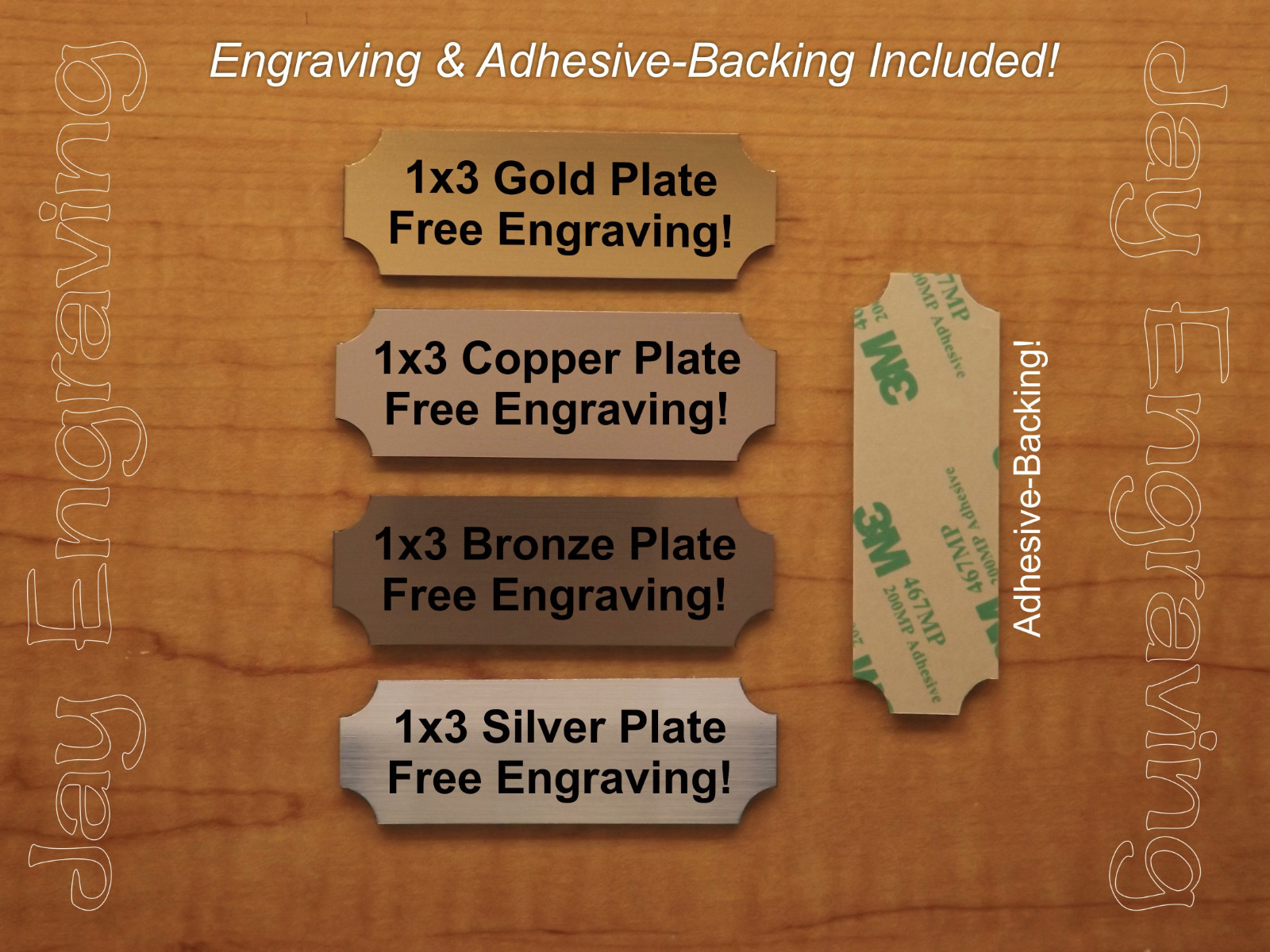 Custom Engraved 1×3 Brushed Finish Sign Plate ~ Plaque Gold Silver Copper Bronze