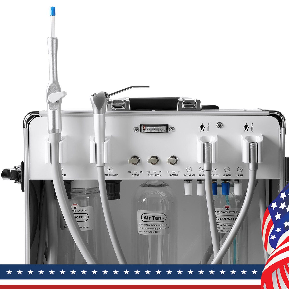 Unidad De Entrega Dental Móvil Portátil Cart Cart Air Compressor Móvil Turbina