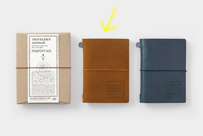 TRAVELER’S notebook Starbucks Reserve Roastery Camel passport size Set of 8