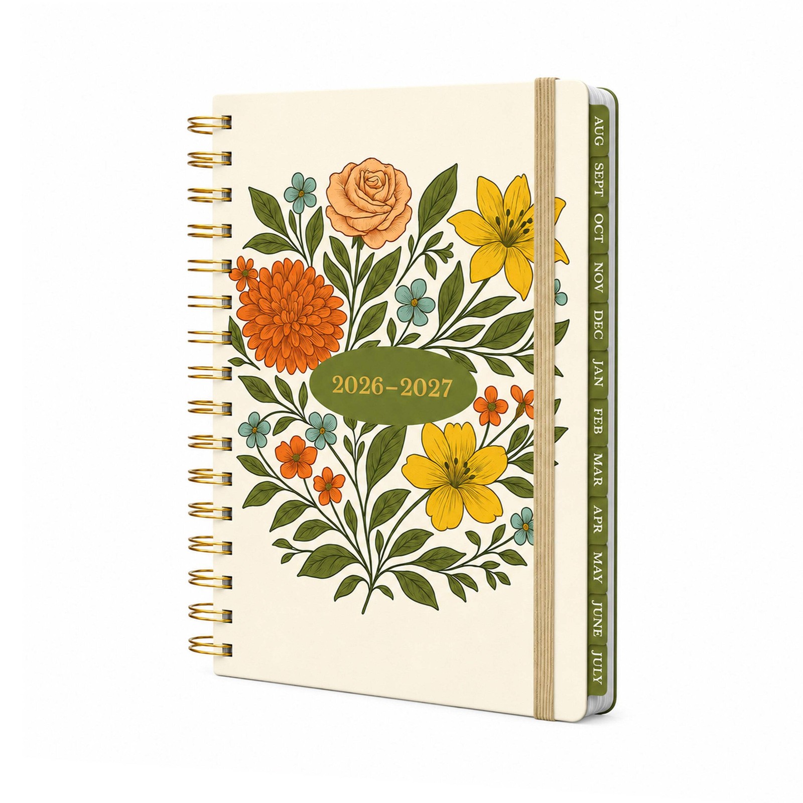 2026-2027 Mid-Year Monthly Weekly Spiral Planner B5 August Start Agenda