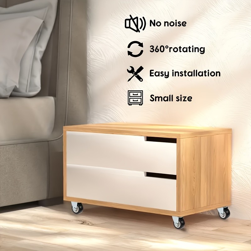 Swivel Caster Wheels with Brake – Quiet, 360° Rotating for Furniture & Carts