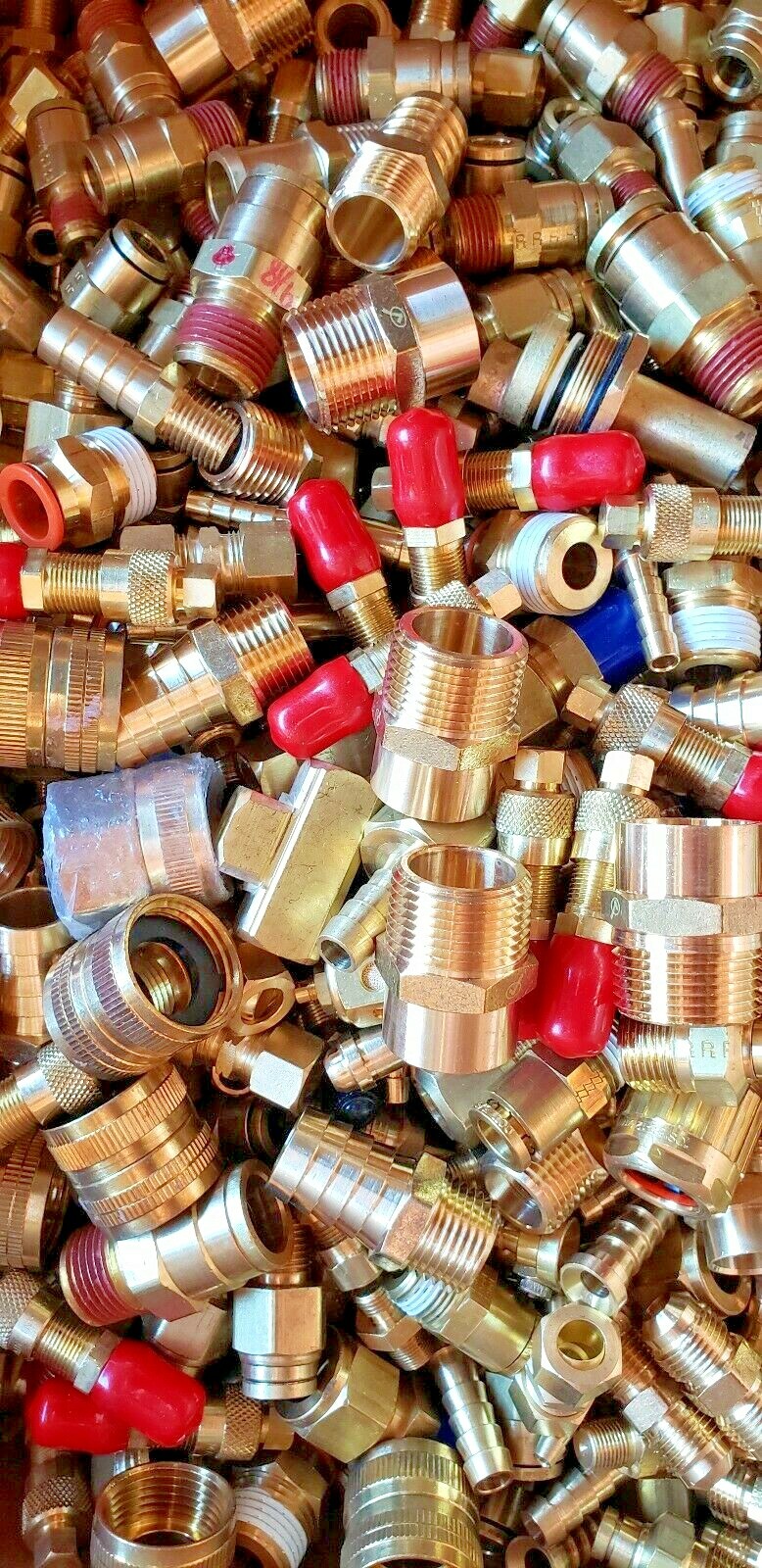 100 BRASS HYDRAULIC AIR , PNEUMATIC, Plumbing FITTINGS LOT OF 1/4 5/16 3/8 1/2