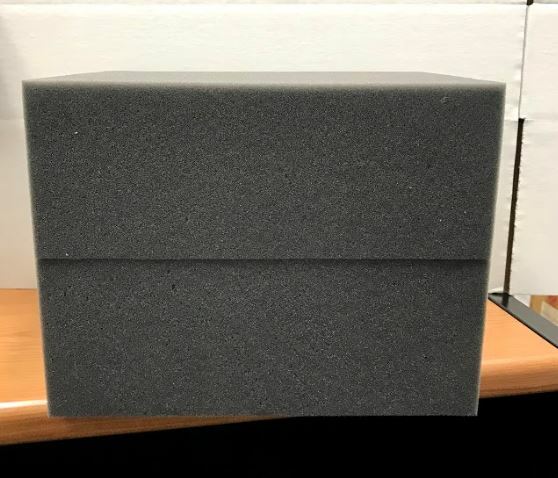 2 Firm High Density Charcoal Foam Blocks for Packing Shipping 12″ x 9.5″ x 4.5″