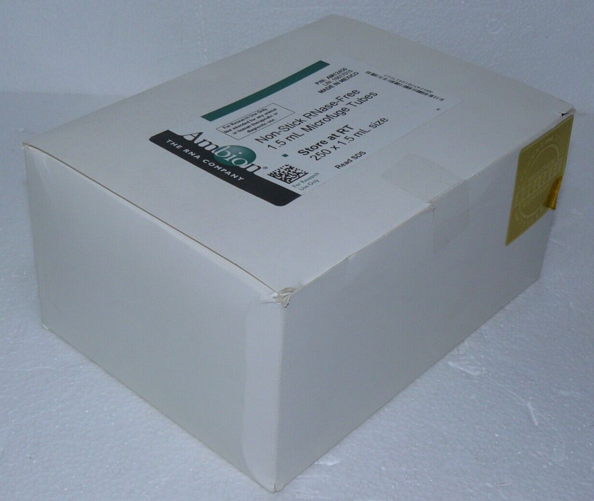 Invitrogen AM12450 Non-Stick 1.5mL Microfuge Tubes Sealed Box of 250 pcs New