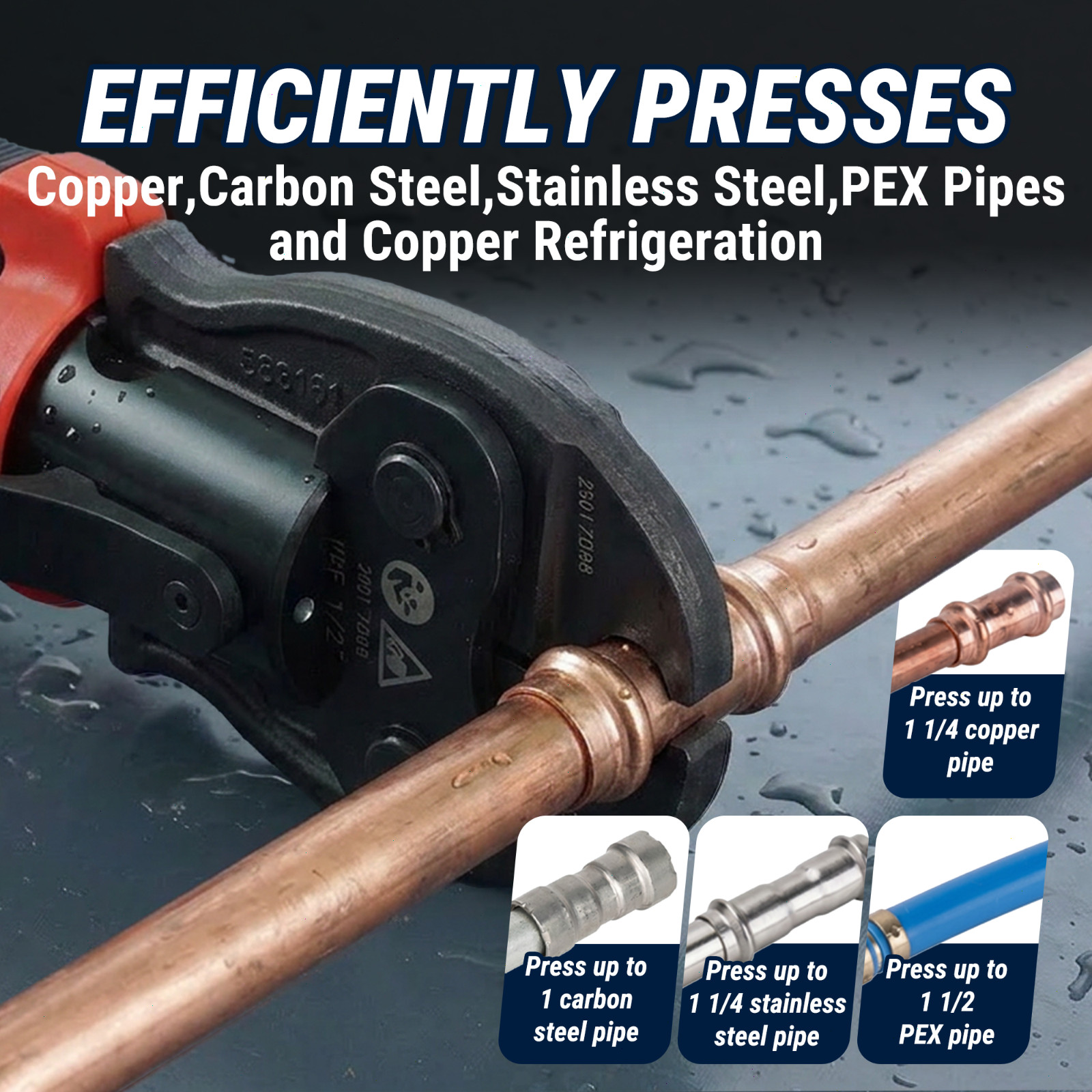 ProPress Mini Press Tool Kit, 18V Electric Pipe Crimping Tool for 1/2″, 3/4″, 1″