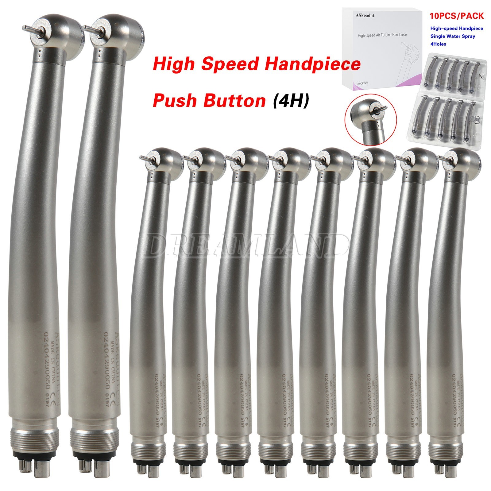 10x Dental High Speed Handpiece Push Button 4 Holes Fit NSK PANA MAX ADA4 USA