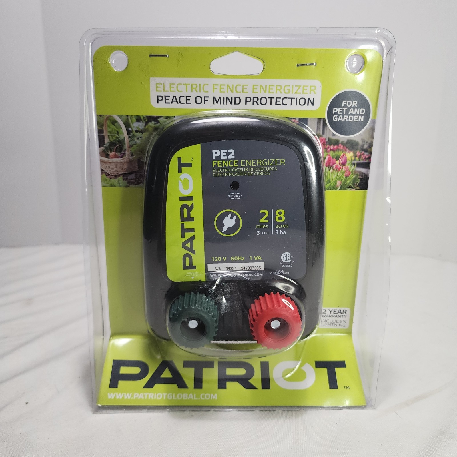 PATRIOT PE2 Electric Pet Fence Energizer – 2 Mile / 8 Acres – SEALED NEW